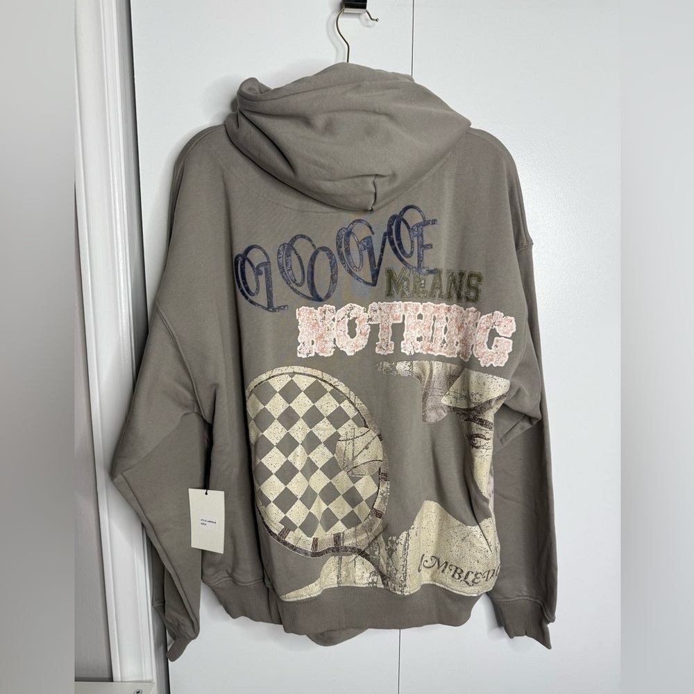 Lifted Anchors - Love Means Nothing XS Grey graphic hoodie - Small NWT - Picture 4 of 6